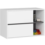 Szafki łazienkowe - Szafka łazienkowa pod umywalkę AKORD VAMI Biała, Grafit Szary 90 cm 2 szuflady 2 półki 90x60x45,5 cm - miniaturka - grafika 1