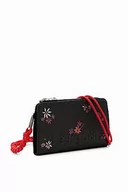 Portfele - Desigual Women's Mone_Flor Yvette Emma 2.0 Bi-Fold Wallet, Black, 18.5, czarny, 18.5 - miniaturka - grafika 1
