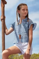 Spodnie i spodenki dla dziewczynek - Mayoral szorty bawełniane dziecięce kolor biały gładkie - miniaturka - grafika 1
