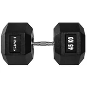 Poręcze i drążki do podciągania - Hantla 45kg stal pokryta gumą sześciokątna poręczn - miniaturka - grafika 1