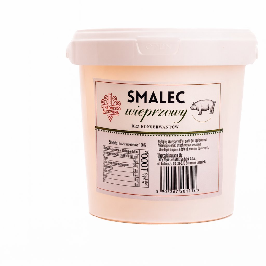 Smalec Wieprzowy Czysty 1 kg z Bukowiny - Naturalna Tradycja i Jakość