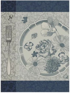 Le Jacquard Fran ais Ściereczka kuchenna Fleurs  Croquer Niebieska - Ściereczki, gąbki, czyściki - miniaturka - grafika 1