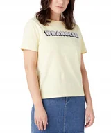 Koszulki i topy damskie - T-shirt Wrangler LOGO TEE W7XFD3X6Z Vanilla XS - miniaturka - grafika 1