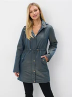 Kurtki damskie - Mohito - Długa kurtka z kapturem - zielony - miniaturka - grafika 1