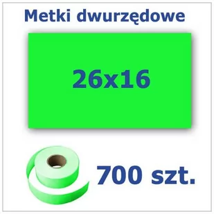 Metki dwurzędowe 26x16 zielone, prostokątne 3500szt - Cenówki - miniaturka - grafika 1