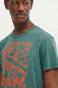 G-Star Raw t-shirt bawełniany kolor zielony z nadrukiem D24685-C506 - Koszulki męskie - miniaturka - grafika 1