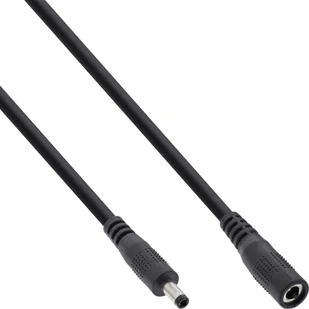 Kabel zasilający InLine InLine® DC extension cable, DC plug male/female 4.0x1.7mm, AWG 18, black, 0,5m - Kable - miniaturka - grafika 1