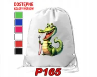 Torby szkolne - WOREK SZKOLNY NA WF BUTY DLA DZIECKA ZWIERZAKI ŚMIESZNE RÓŻNE + IMIĘ - miniaturka - grafika 1