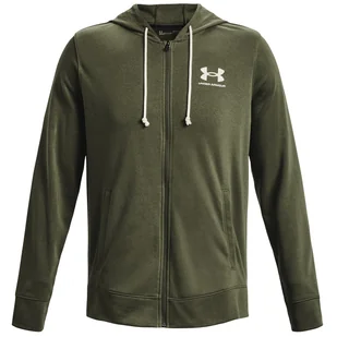 Męska bluza Under Armour Rival Terry LC FZ Rozmiar: M / Kolor: zielony/biały - Bluzy sportowe męskie - miniaturka - grafika 1