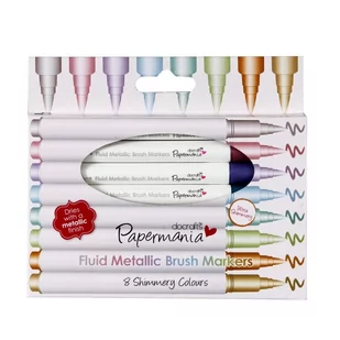 Docrafts Brush marker Fluid Metallic, różne kolory (8 sztuki) PMA 8511008 - Kredki, ołówki, pastele i pisaki - miniaturka - grafika 1