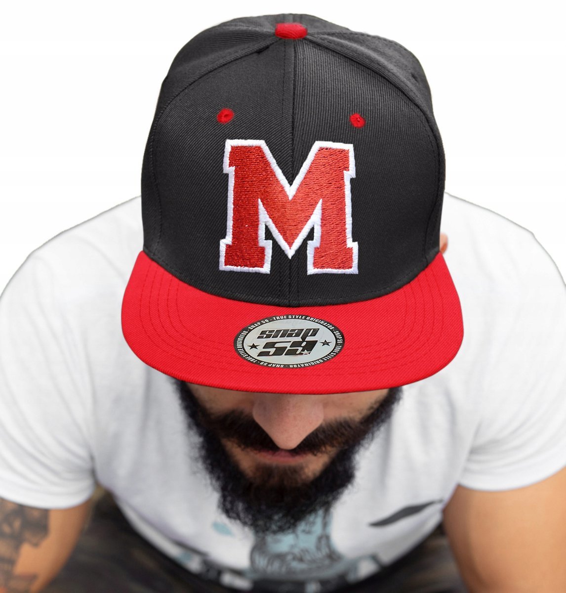 CZAPKA PROSTY DASZEK AMERICAN TWILL LITERA M HAFT