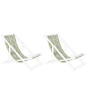 Leżaki ogrodowe - Zestaw 2 Tkanin Leżakowych Żółto-szary Anzio / Avellino - miniaturka - grafika 1