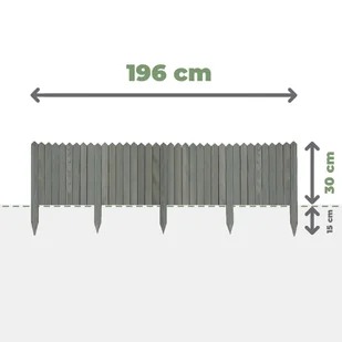 PŁOTEK DREWNIANY PALISADA OGRODOWA OBRZEŻE 30x200cm PRODUCENT ANTRACYT - Ogrodzenia - miniaturka - grafika 1