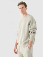 Bluzy męskie - Męska bluza nierozpinana bez kaptura Outhorn OTHWAW24TSWSM1915 - beżowa - miniaturka - grafika 1