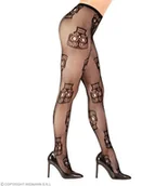 Stroje karnawałowe - Widmann 01543 damskie rajstopy Dia de los Muertos, One Size 01543 - miniaturka - grafika 1