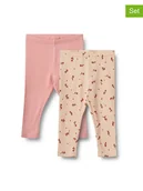 Spodenki dla niemowląt - Wheat Legginsy (2 pary) "Jules" w kolorze jasnoróżowo-beżowym - miniaturka - grafika 1