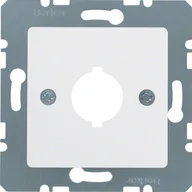 Gniazdka elektryczne - Berker Q.x Płytka centralna z otworem Ø 18,8 mm do gniazda wyrównania potencjału pojedynczego, biały, mat - miniaturka - grafika 1