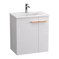 Szafki łazienkowe - Szafka łazienkowa pod umywalkę Krofam L-wood  60 cm biały połysk 139-0007 - miniaturka - grafika 1