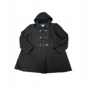 Płaszcze damskie - Czarny płaszcz damski rozpinany GUESS logo L - miniaturka - grafika 1