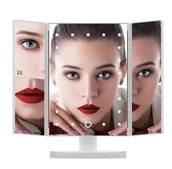 Lusterka do makijażu - Lusterko Kosmetyczne Podświetlane Led Powiększenie - miniaturka - grafika 1