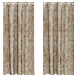 vidaXL Zasłony Aksamitne 2 szt. z oczkami Champagne 245x140 cm - Zasłony - miniaturka - grafika 1