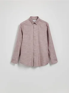 Reserved - Bawełniana koszula regular fit - bordowy - Koszule męskie - miniaturka - grafika 1