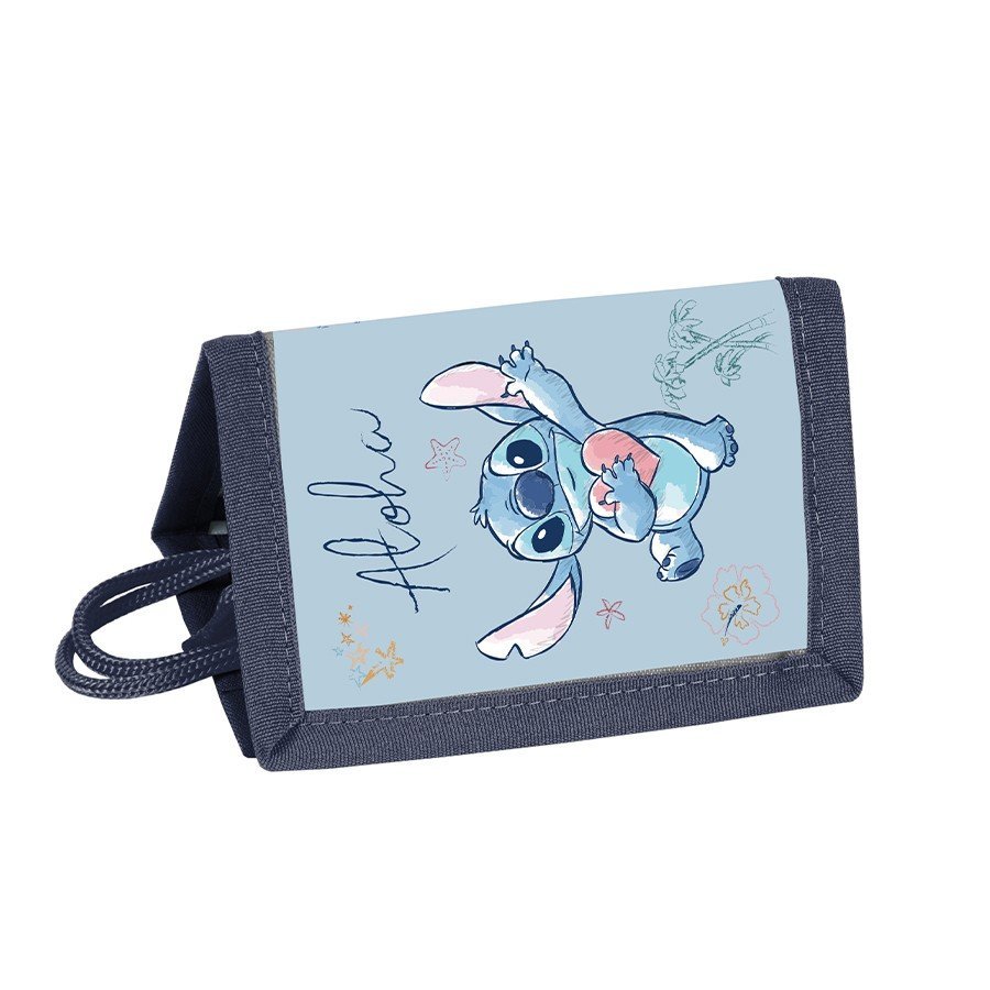 Portfel rozkładany ze sznurkiem Lilo i Stitch Blue Aloha DS26UU-002