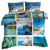 Pościel - Pościel 3D bawełna satyna 160x200cm MALEDIWY - miniaturka - grafika 1