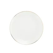 Talerze - Talerz deserowy Belissima 20,5 cm złota obwódka biały - miniaturka - grafika 1