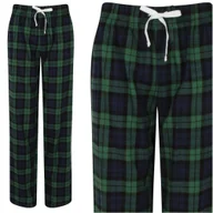 Piżamy damskie - Spodnie do spania spodnie piżamowe długie w kratkę zielone L - miniaturka - grafika 1