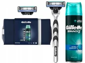 Kosmetyczki, organizery i kuferki - MASZYNKA + ŻEL DO GOLENIA GILLETTE MACH3 + 2x WKŁAD + KOSMETYCZKA - miniaturka - grafika 1