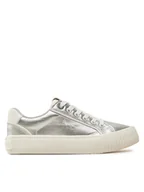 Buty dla dziewczynek - Pepe Jeans Sneakersy PGS30611 Srebrny - miniaturka - grafika 1