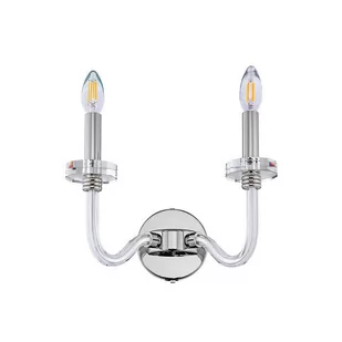 Nowodvorski Pałacowa LAMPA ścienna HAMPTON 8155 świecznikowa OPRAWA metalowy kinkiet chrom przezroczysty 8155 - Lampy ścienne - miniaturka - grafika 3