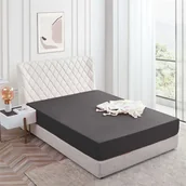 Prześcieradła - Prześcieradło z gumką bawełniane 180x200 grafitowe - miniaturka - grafika 1