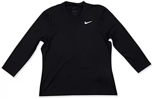 Koszulki i topy damskie - Nike Damska koszulka W NKCT VCTRY DF UV TOP 3/4 SLV, czarny/biały, M, czarny/biały, M - grafika 1