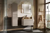 Meble łazienkowe - Zestaw mebli łazienkowych z umywalką, Iconic, beżowy, mat - miniaturka - grafika 1