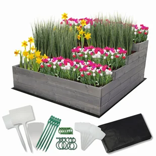 Skrzynia na warzywa warzywnik IMPREGNOWANY 120x120 ZESTAW WYSOKA ECO / Wamar-Sosenka - Szklarnie ogrodowe - miniaturka - grafika 1