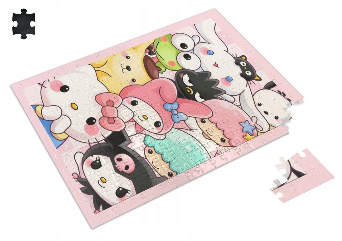 Puzzle KUROMI HELLO KITTY KOTEK A3 252 el z Nadrukiem + IMIĘ 45