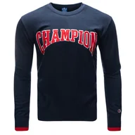 Bluzy męskie - Champion bluza męska granatowa bez kaptura 215748-S21-BS538 L - miniaturka - grafika 1