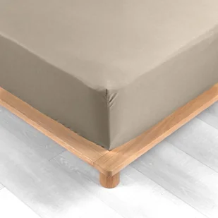 Jasnobrązowe prześcieradło z perkalu bawełnianego z gumką 140x190 cm Percaline – douceur d'intérieur - Prześcieradła - miniaturka - grafika 1