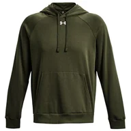 Bluzy sportowe męskie - Męska bluza Under Armour Rival Fleece Hoodie Rozmiar: L / Kolor: ciemnozielony - miniaturka - grafika 1