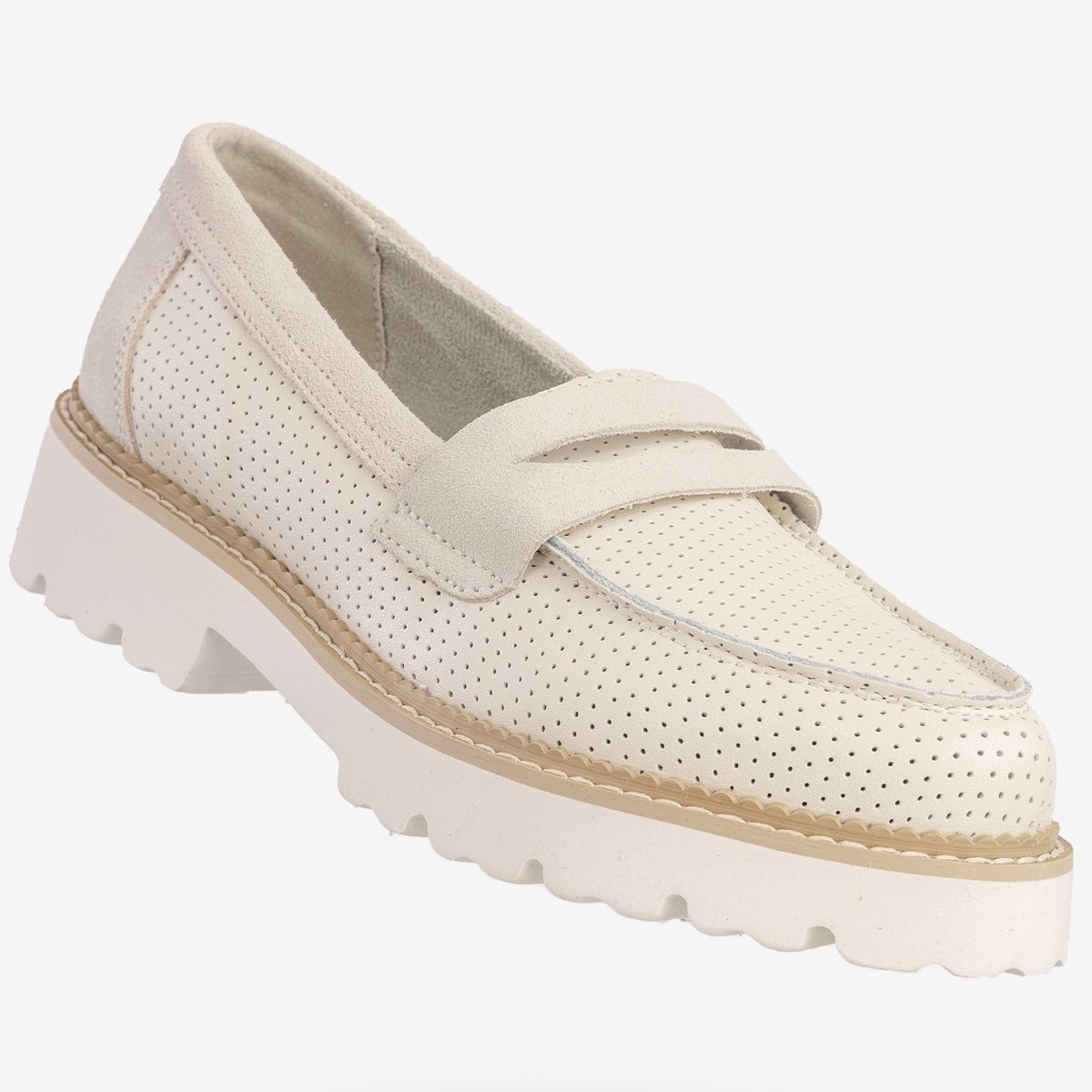 Mokasyny Damskie Skórzane Eleganckie Buty Półbuty Białe Filippo DP6090/24WH Biały 40