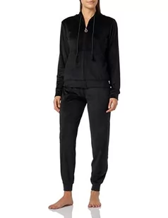 Emporio Armani Damska kurtka Chenille Full Zip Jacket+Pants (2 sztuki), czarny, L - Kurtki damskie - miniaturka - grafika 1
