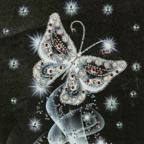 Mandala 7D - Biały motyl z poświatą - Zabawki kreatywne - miniaturka - grafika 1