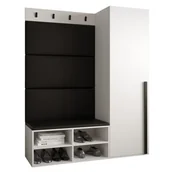 Meble do przedpokoju - Garderoba szafa szafka na buty meble do przedpokoju z panelami tapicerowanymi MIRO 6 dąb craft złoty biały - miniaturka - grafika 1