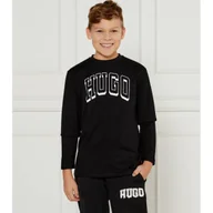 Koszulki dla chłopców - HUGO KIDS Longsleeve Regular Fit - miniaturka - grafika 1