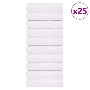 vidaXL Ręczniki kąpielowe, 25 szt., białe, 100x150 cm, bawełna 100% - Ręczniki - miniaturka - grafika 1