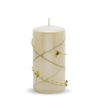 Świece - Krem Świeca Girlanda Walec Średni Świąteczna - miniaturka - grafika 1