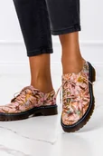 Półbuty damskie - Wielokolorowe półbuty Maciejka sznurowane w kwiaty POLSKA SKÓRA 04087-51-00-5 - miniaturka - grafika 1