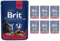 Mokra karma dla kotów - BRIT Cat WOŁOWINA i GROSZEK 6x100g - miniaturka - grafika 1